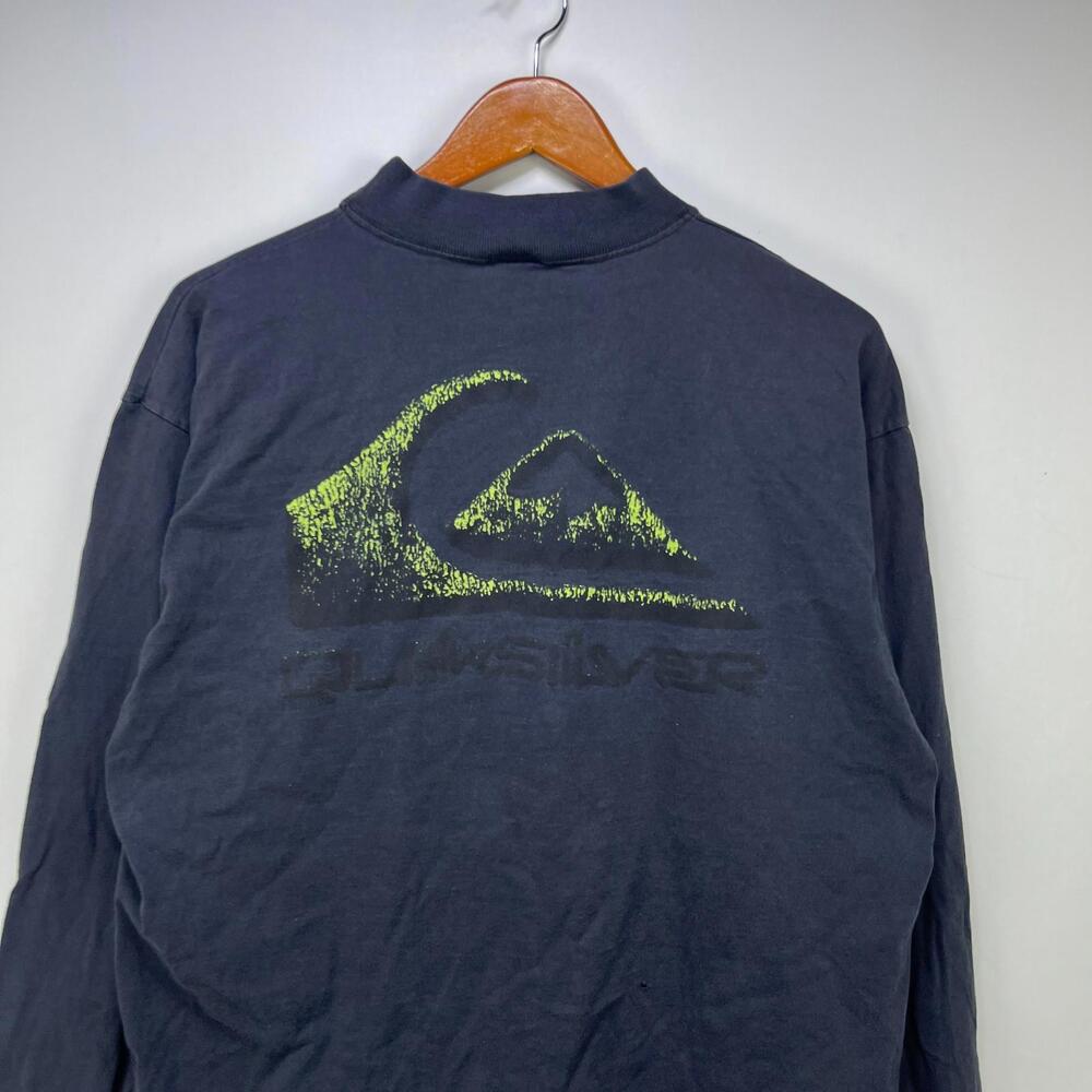 Vintage 90s Quiksilver USA Mock Neck Shirt Large - Picture 2 of 9